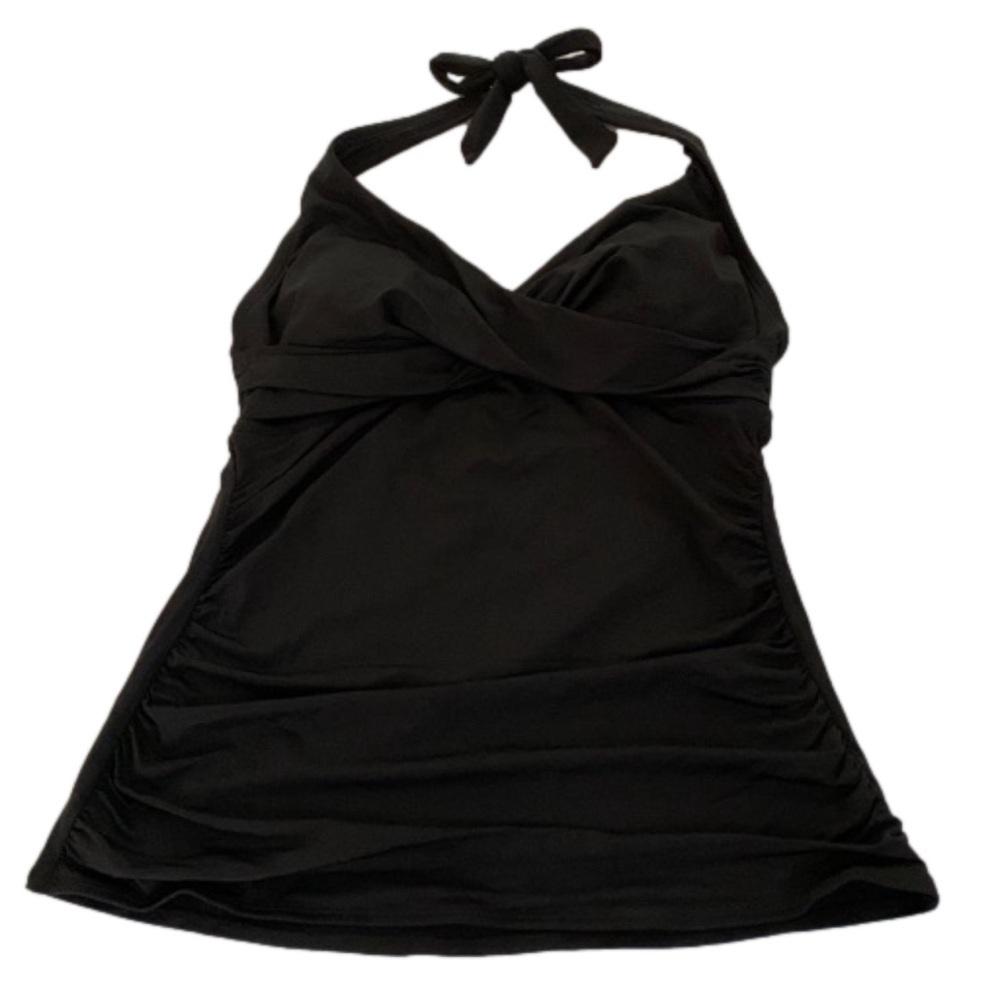Kona Sol Tankini Swimsuit Top, Size M, Black